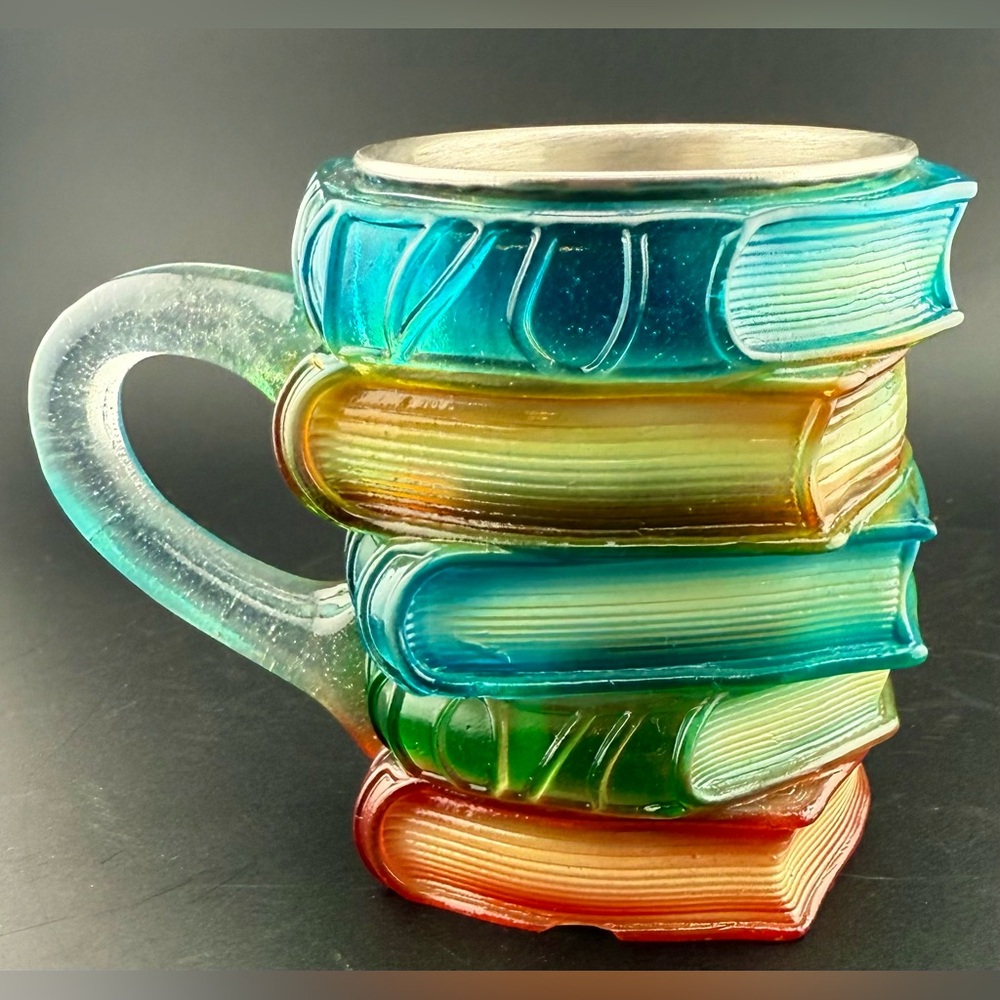 Book Mug Novelty Stacked Book Coffee Cup 6oz Espresso Acrylic/Stainless steel